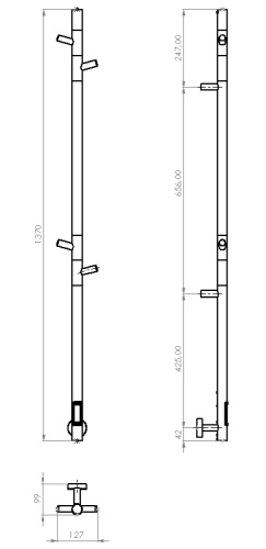 Полотенцесушитель электрический Vincea VTD-1DCE 15x140