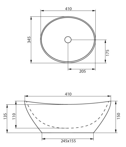 Умывальник Calani Fiesta Black White CAL-00023