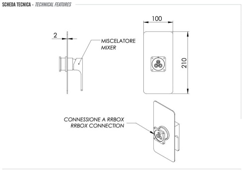 Смеситель для душа Remer Absolute AU30KBBG, золото брашированное