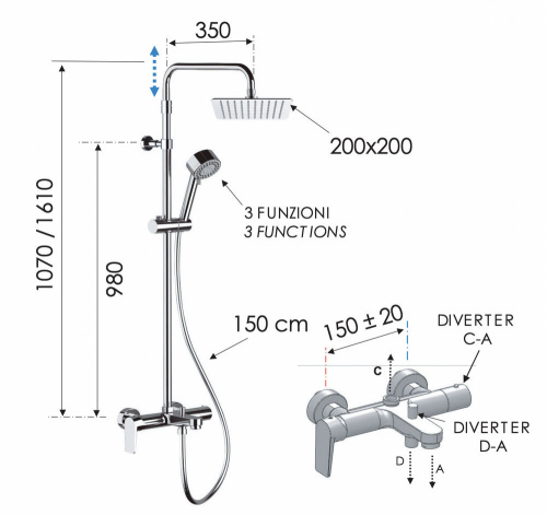 Душевая система Remer Dream D34AUFD20