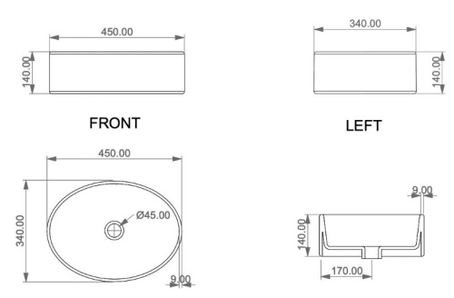 Умывальник GSG Ceramic Design Like LKLAVFSBF45000