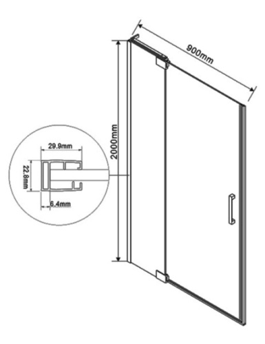 Душевая дверь Vincea Extra VDP-1E8090CLB