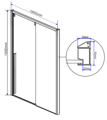 Душевая дверь Vincea Lugano VDS-1L160CL-1