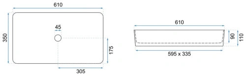 Умывальник Rea Denis Black matt U3690