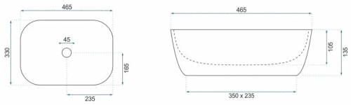 Умывальник Rea Belinda gold brush black U8780