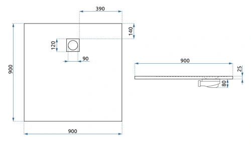 Душевой поддон Rea Magnum white 90*90 K3338