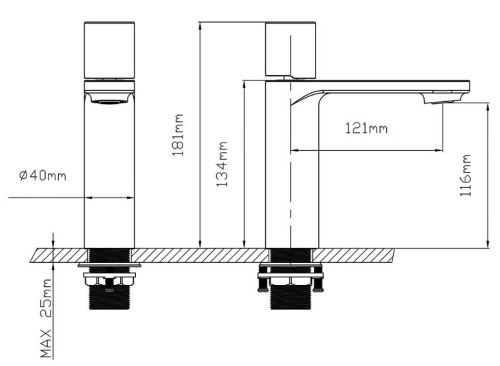 Смеситель для раковины Vincea Vogue VBF-4V3BG