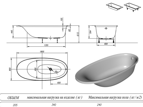 Ванна акриловая Kolpa-San Soft 180x80