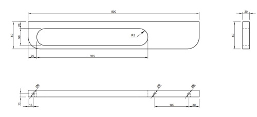 Полотенцедержатель с полочкой Knief K.Stone Oval 0600-282-01