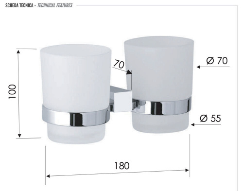 Стакан двойной Remer SQ SQ16CR
