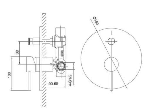 Cмеситель для душа Caprigo Don 53-051-GUN