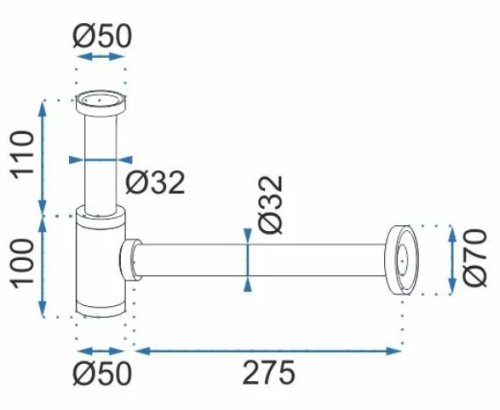 Сифон с донным клапаном клик-клаком универсальным Rea White A6952