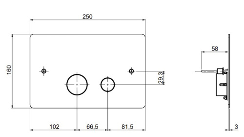 Клавиша смыва для инсталляции Geberit QuadroDesign PC001AS/1