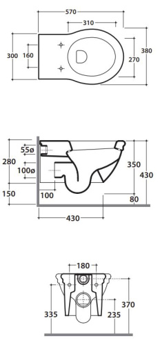 Унитаз подвесной Globo Paestum PAS03BI