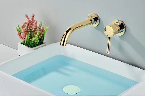 Смеситель для умывальника Rea Lungo long gold B0370