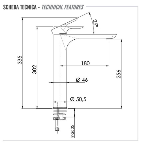 Смеситель для раковины Remer Infinity I11LBG, золото брашированное