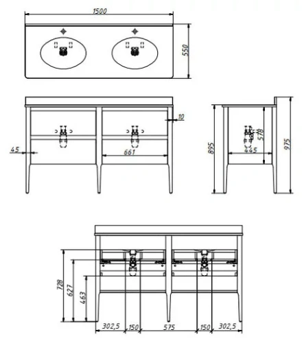 Тумба напольная Caprigo Orlando ORL150-L813/B067чэ
