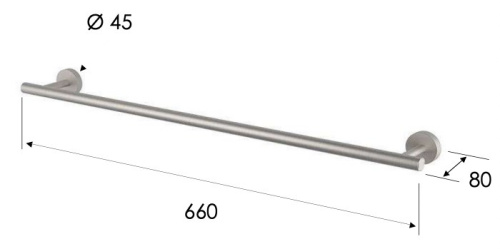 Полотенцедержатель 66 см Remer INOX SSXI30, нержавеющая сталь