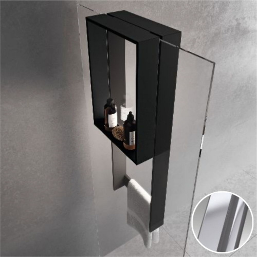 Полка с полотенцедержателем 35х90 см Novellini Frame R90AKFPSPO3590-B