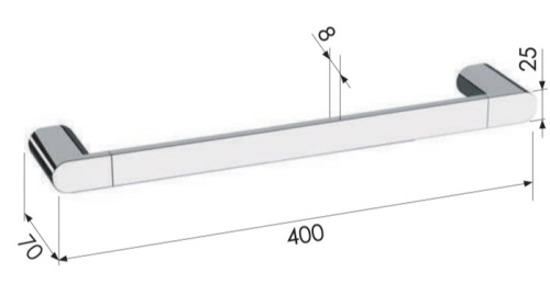 Полотенцедержатель 40 см Remer Lounge LN40NPO, никель матовый брашированный