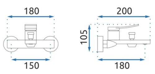 Смеситель для ванны Rea Soul Black B9997