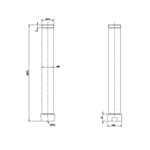 Удлинитель 20см для душ.гарнитура Caprigo 99-567-CRM
