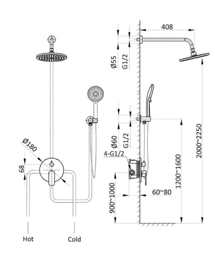 Душевая система Vincea Desire VSFW-1D1GM