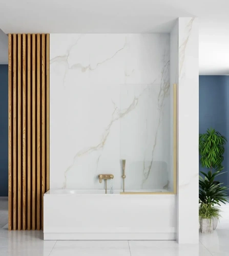 Шторка на ванную Rea Elegant gold matt 80 W6601