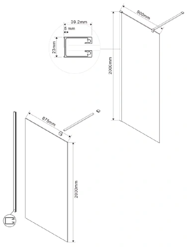 Душевая стенка Vincea Walk-In VSW-1H900GS