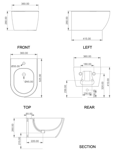 Биде подвесное GSG Ceramic Design Like LKBISO001