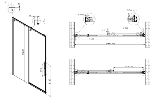 Душевая дверь Vincea Ultima VDS-7UL100CL
