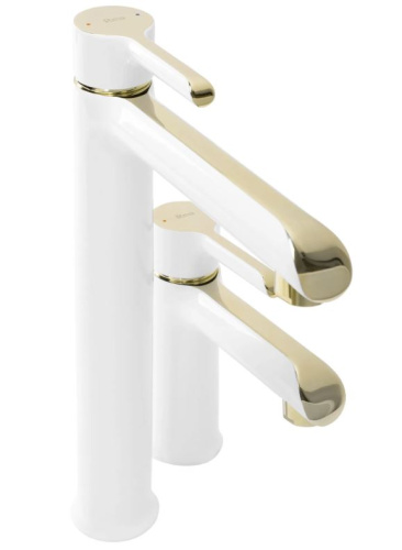 Смеситель для умывальника Rea Melia white gold B2708