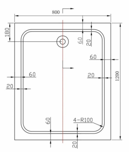 Душевой поддон Vincea VST-2AR-8012