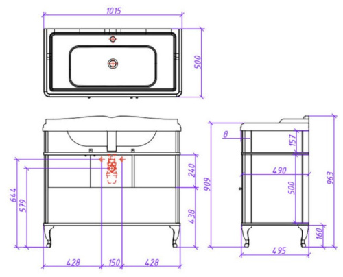 Тумба напольная Caprigo Borgo 100 33414-B231