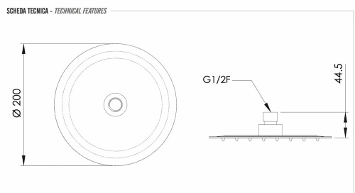 Верхний душ Daniel A578CM20