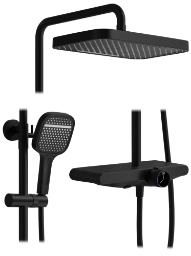 Душевая система Rea Bari black matt P0891
