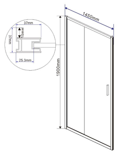 Душевая дверь Vincea Garda VDS-1G145CLGM
