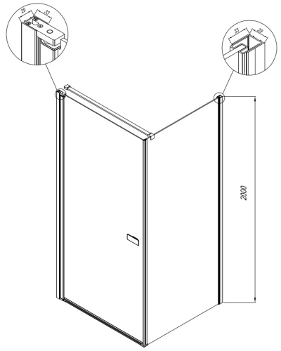 Душевая дверь Kolpa-San Andromeda D 90 silver brill transparent 516520