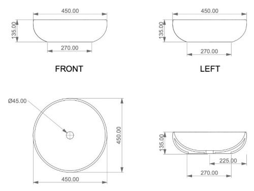 Умывальник GSG Ceramic Design Easy EALAVRO45015