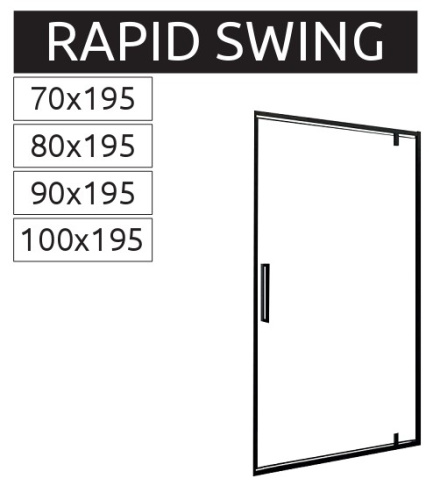 Душевая дверь Rea Rapid Swing black 80 K6408