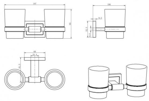 Стакан двойной CeramaLux Gamma 12303