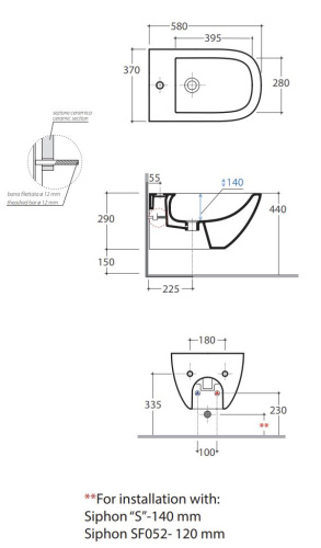 Биде подвесное Globo STOCKHOLM LAS09BI