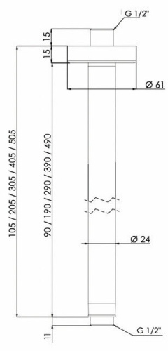 Кронштейн потолочный 30 см Remer 347N30VO, бронза