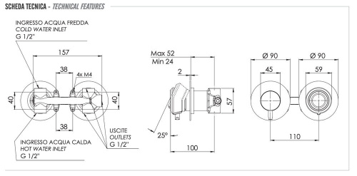 Смеситель для душа Remer Element ET93ZPXV, сталь