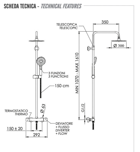 Душевая система Remer Elegance EQ32A8MPMD30