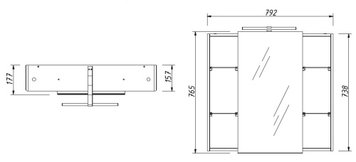 Шкаф зеркальный Caprigo Accord 80 2231-SF015