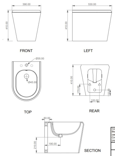 Биде подвесное GSG Ceramic Design Cruise CRBISO003