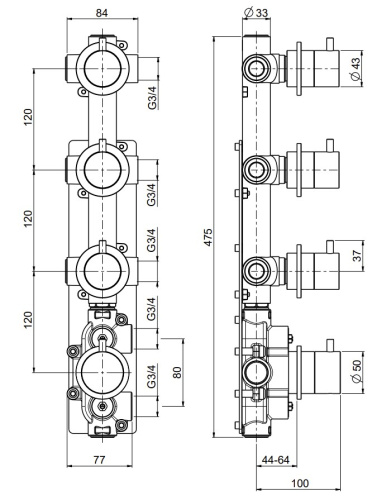 Смеситель для душа QuadroDesign Source 1250.00AS
