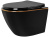 Унитаз подвесной Rea Carlo Mini rimless Flat Black Gold Edge C8800