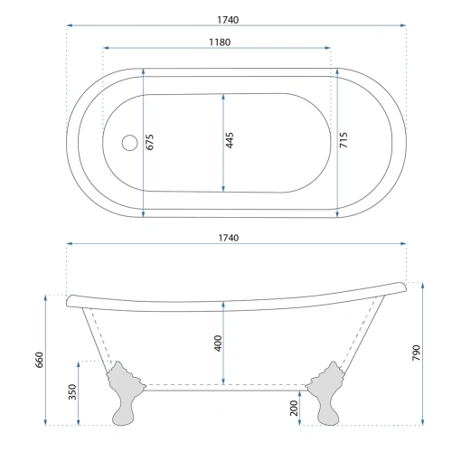 Ванна акриловая Rea Sparta 175 W1101
